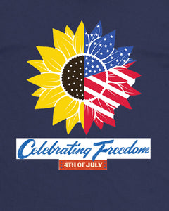 America Independence Day 4th Of July Flower Womens T-Shirt