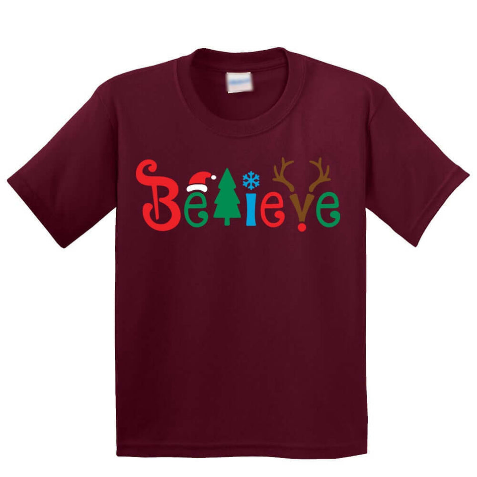 Believe Christmas Kids T-Shirt - ApparelinClick