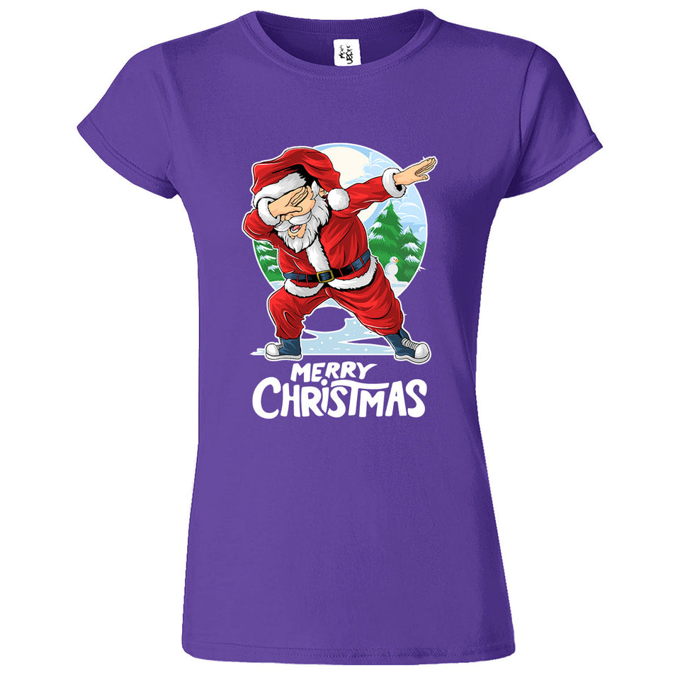 Santa Merry Christmas Womens T-Shirt - ApparelinClick