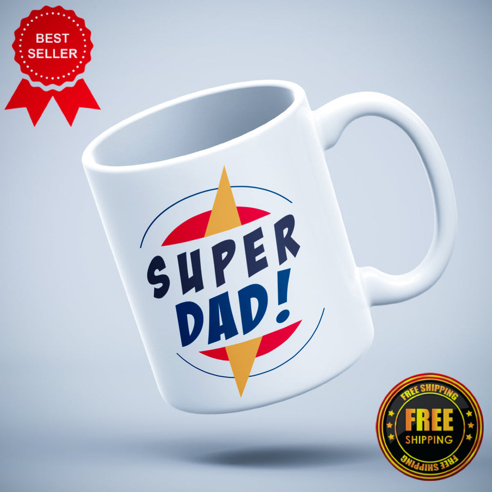 Super Dad 2 Printed Ceramic Mug - ApparelinClick